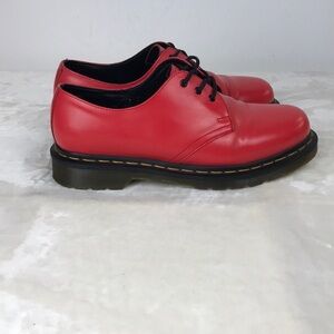 Dr Martens Red Leather Shoes